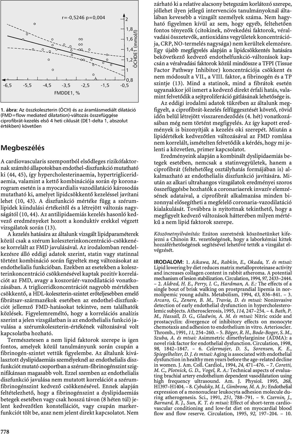 valamint a kettő kombinációja során ép koronarogram esetén is a myocardialis vazodilatáció károsodás mutatható ki, amelyet lipidcsökkentő kezeléssel javítani lehet (10, 43).