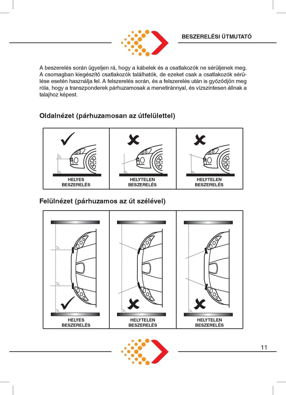 párhuzamosak.a.menetiránnyal,.és.vízszintesen.állnak.a. talajhoz.képest.