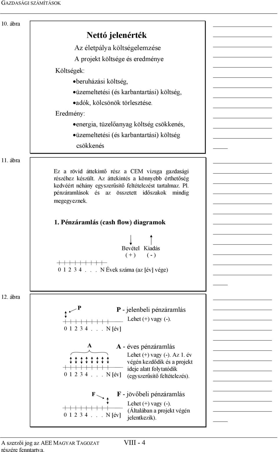 z áttekintés a könnyebb érthetőség kedvéért néhány egyszerűsítő feltételezést tartalmaz. l. pénzáramlások és az összetett időszakok mindig megegyeznek. 1. énzáramlás (cash flow) diagramok 01234.