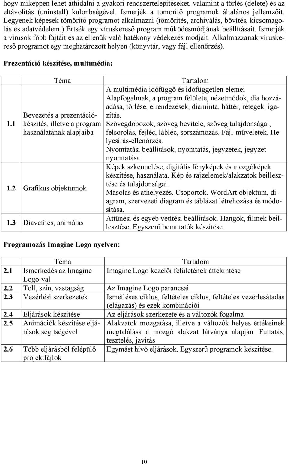 Ismerjék a vírusok főbb fajtáit és az ellenük való hatékony védekezés módjait. Alkalmazzanak víruskereső programot egy meghatározott helyen (könyvtár, vagy fájl ellenőrzés).