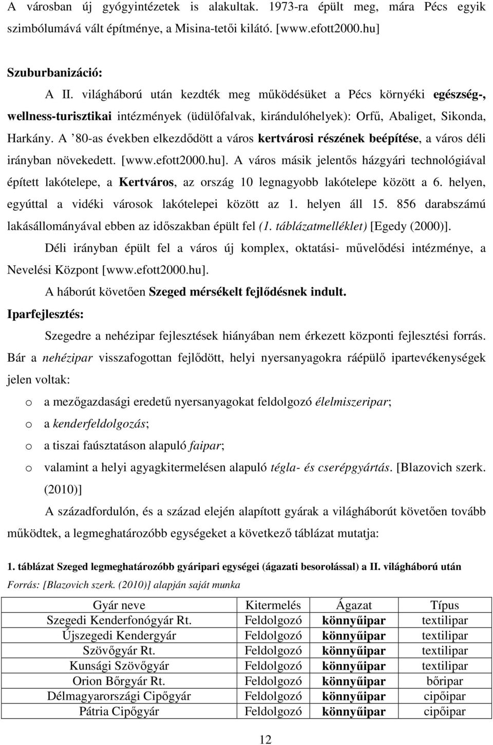 A 80-as években elkezdődött a város kertvárosi részének beépítése, a város déli irányban növekedett. [www.efott2000.hu].