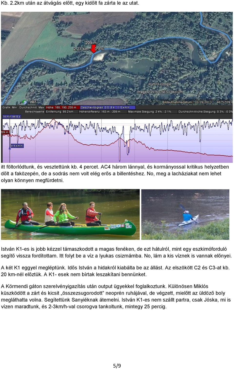 István K1-es is jobb kézzel támaszkodott a magas fenéken, de ezt hátulról, mint egy eszkimóforduló segítő vissza fordítottam. Itt folyt be a víz a lyukas csizmámba.