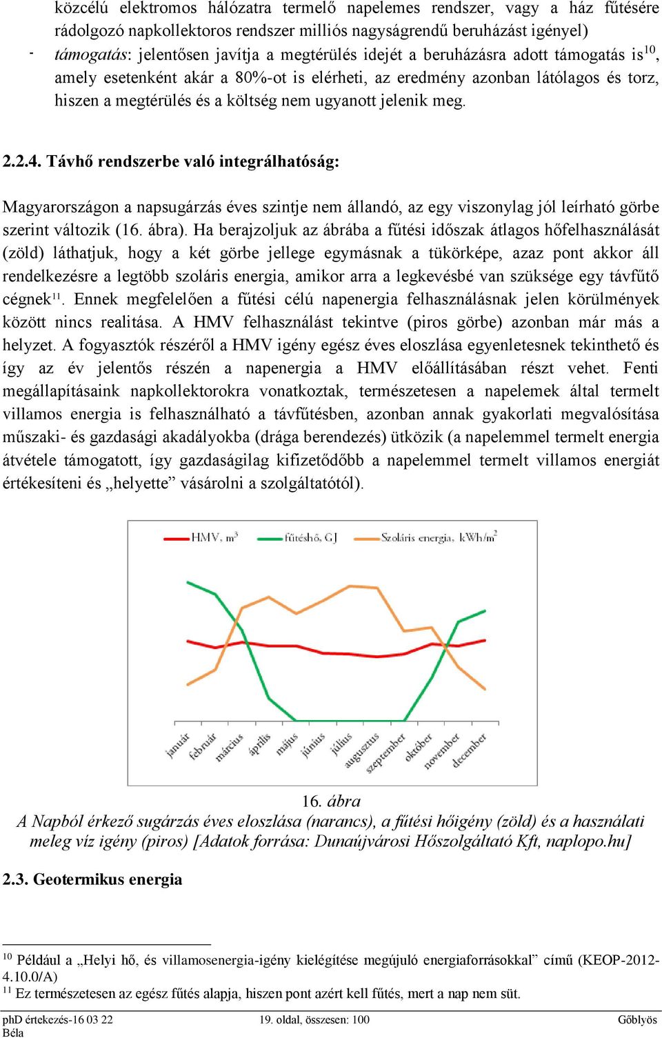 Távhő rendszerbe való integrálhatóság: Magyarországon a napsugárzás éves szintje nem állandó, az egy viszonylag jól leírható görbe szerint változik (16. ábra).