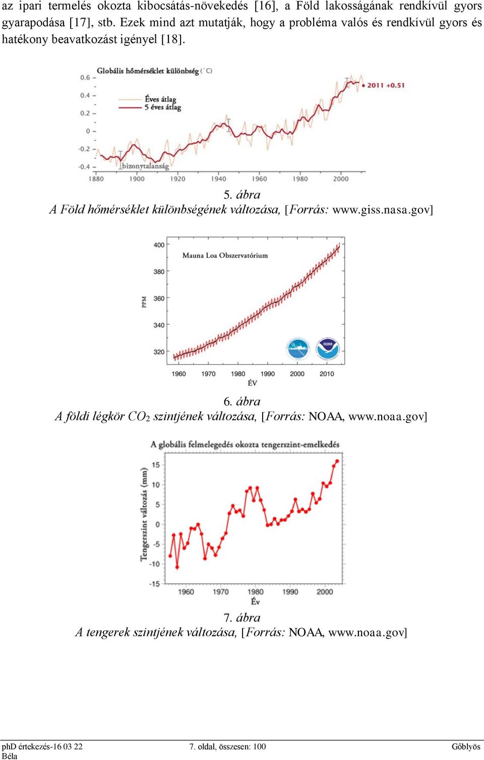 ábra A Föld hőmérséklet különbségének változása, [Forrás: www.giss.nasa.gov] 6.