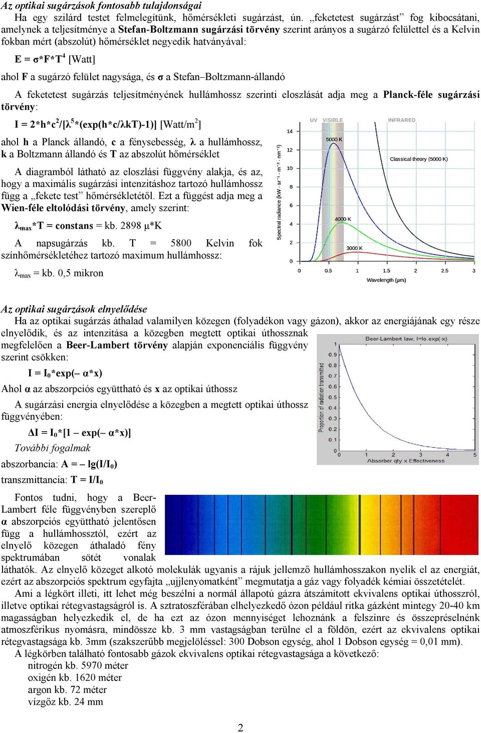 hatványával: E = σ*f*t 4 [Watt] ahol F a sugárzó felület nagysága, és σ a Stefan Boltzmann-állandó A feketetest sugárzás teljesítményének hullámhossz szerinti eloszlását adja meg a Planck-féle