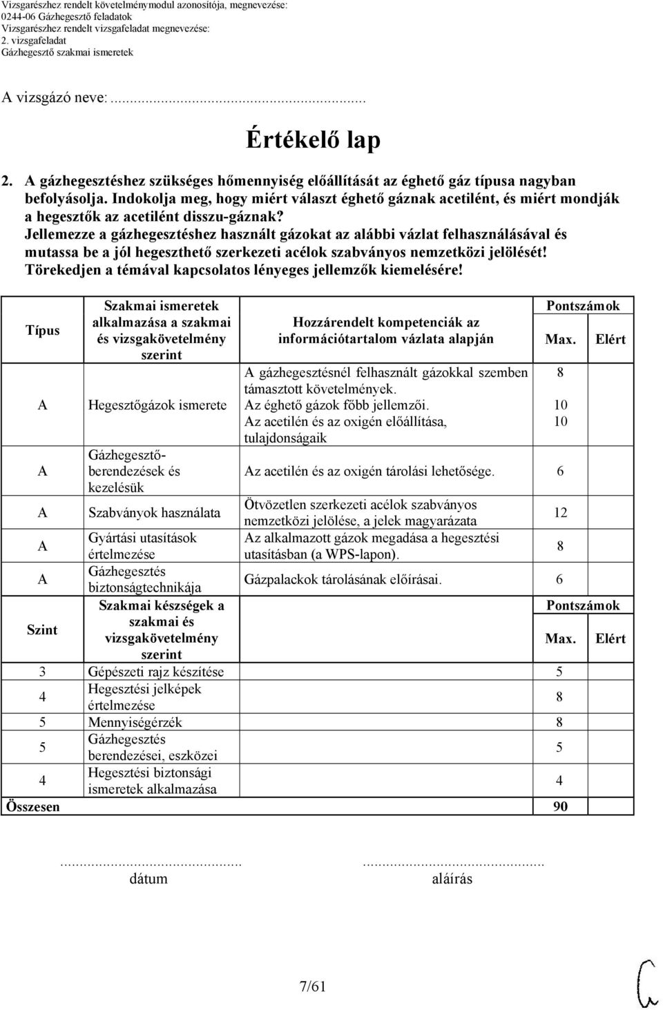 Jellemezze a gázhegesztéshez használt gázokat az alábbi vázlat felhasználásával és mutassa be a jól hegeszthető szerkezeti acélok szabványos nemzetközi jelölését!