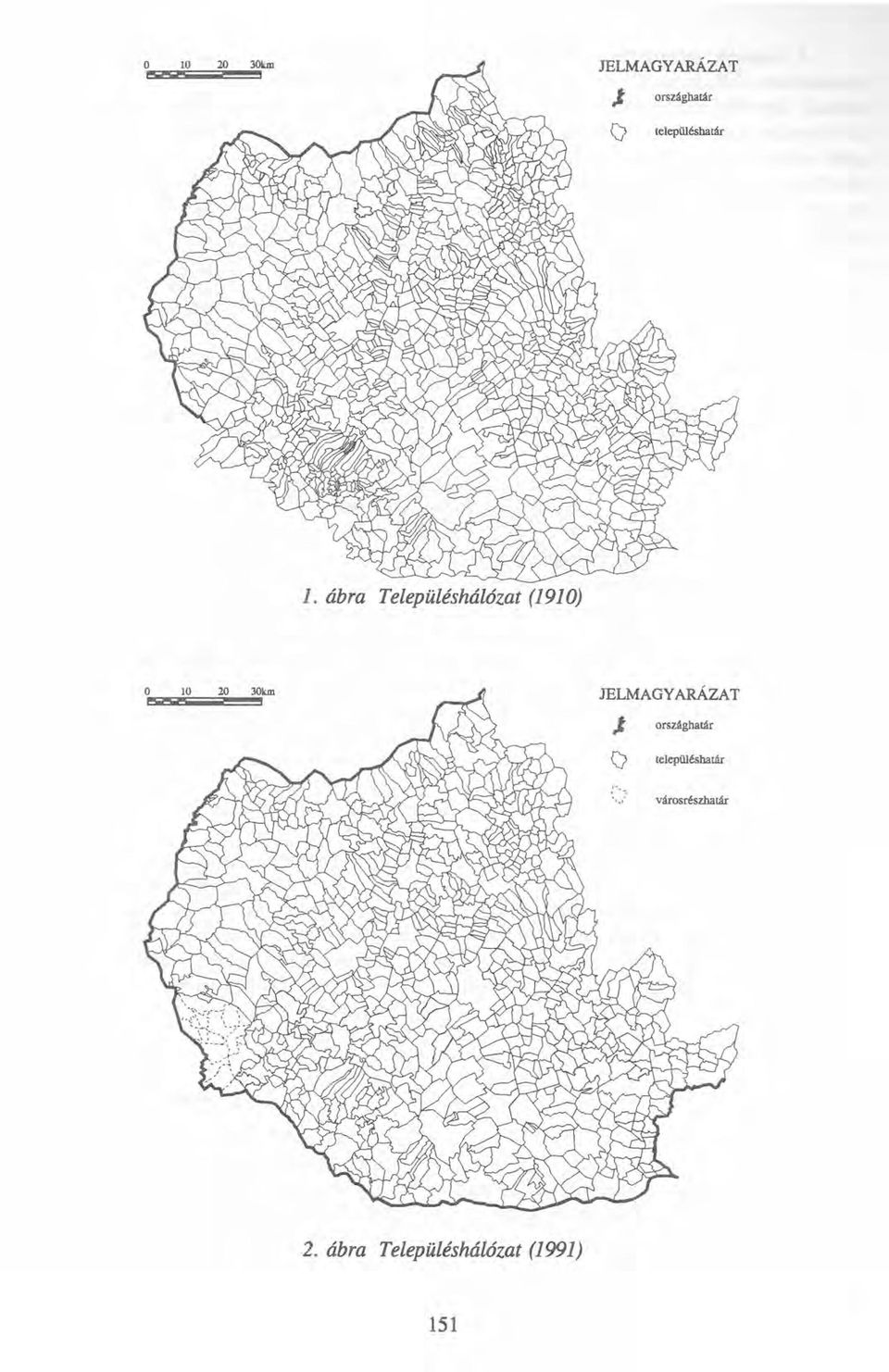 ábra Településhálózat (1910) o 10 20 3ok.