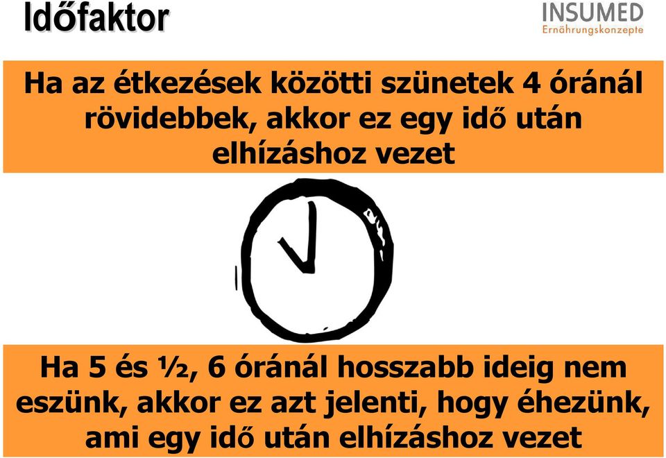 és ½,6 óránál hosszabb ideig nem eszünk, akkor ez azt