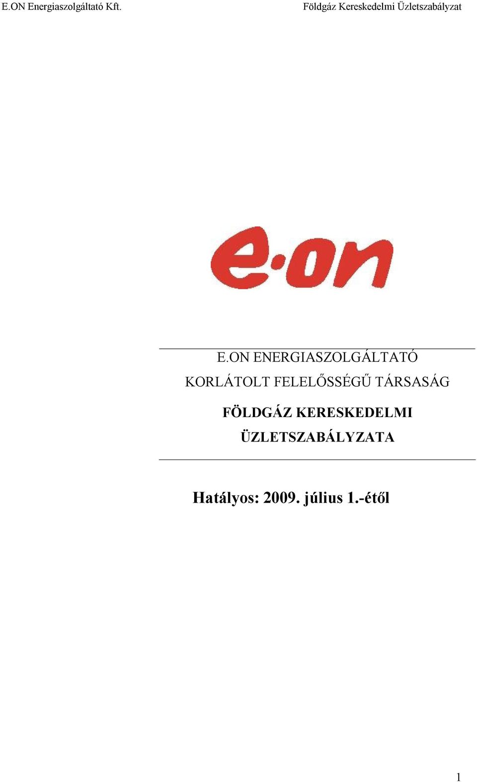 FELELŐSSÉGŰ TÁRSASÁG FÖLDGÁZ