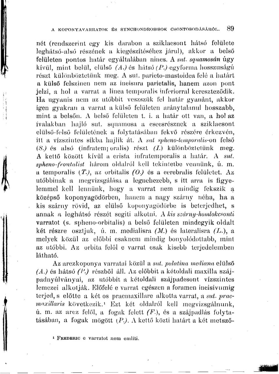 squamosán úgy kívül, mint belül, elülső (A.) QS hátsó (P.jegyrorina hosszúságú i'észt kühüiboztetünk meg. A sut.