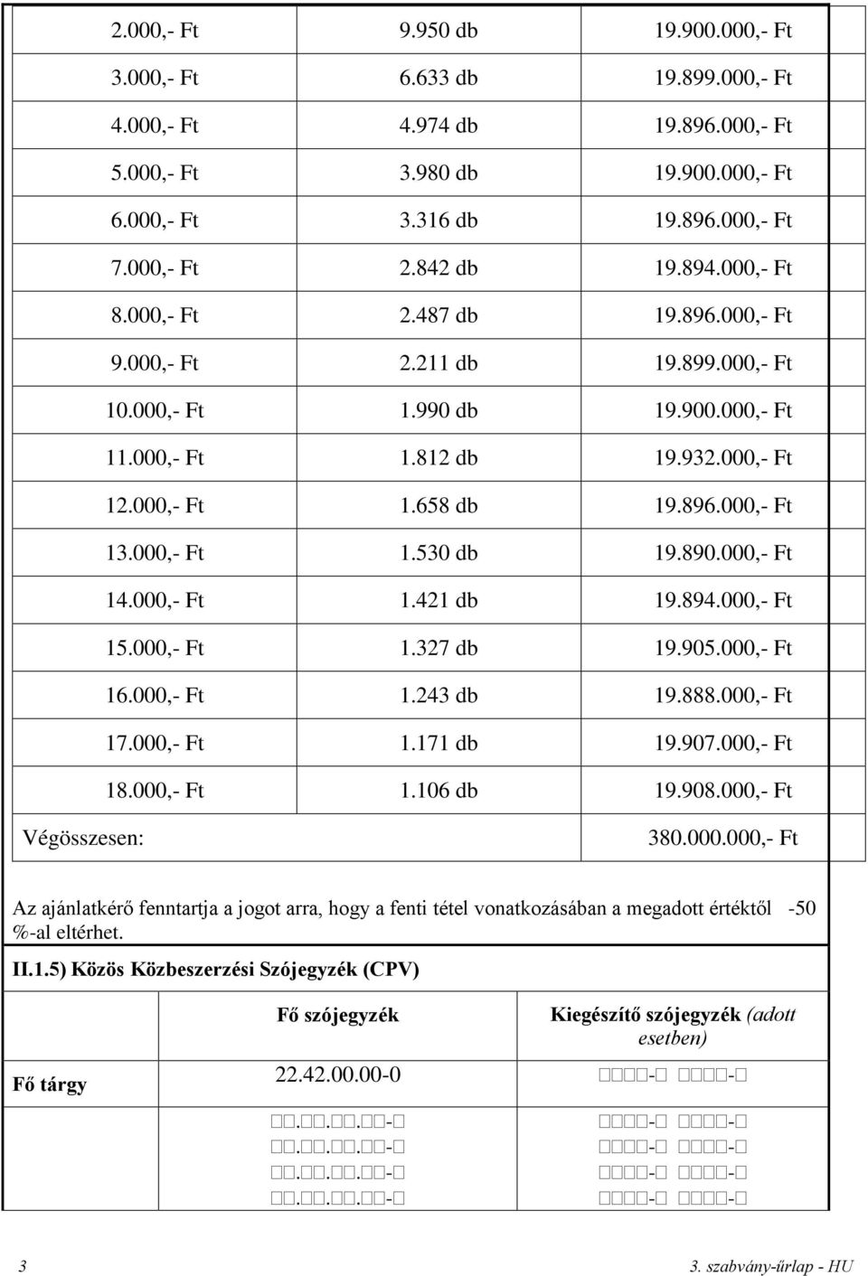 000,- Ft 1.530 db 19.890.000,- Ft 14.000,- Ft 1.421 db 19.894.000,- Ft 15.000,- Ft 1.327 db 19.905.000,- Ft 16.000,- Ft 1.243 db 19.888.000,- Ft 17.000,- Ft 1.171 db 19.907.000,- Ft 18.000,- Ft 1.106 db 19.