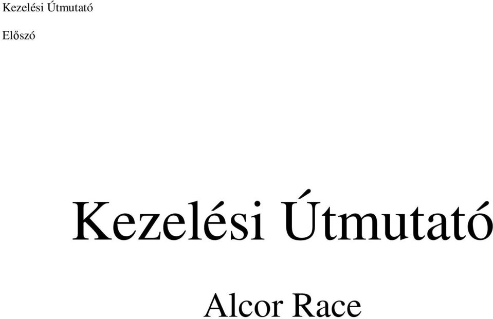 Elıszó  Alcor