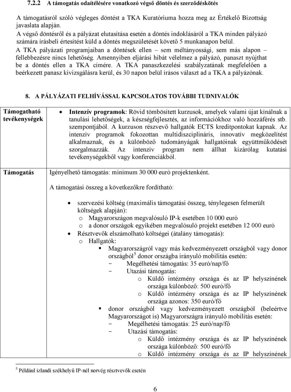 A TKA pályázati programjaiban a döntések ellen sem méltányossági, sem más alapon fellebbezésre nincs lehetőség.