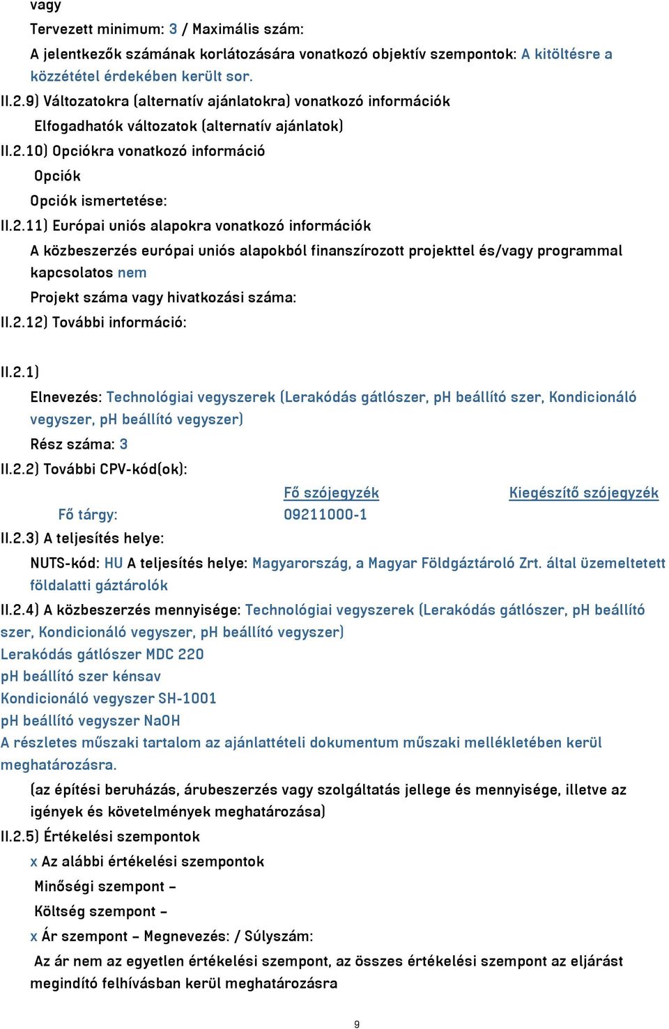 10) Opciókra vonatkozó információ Opciók Opciók ismertetése: II.2.