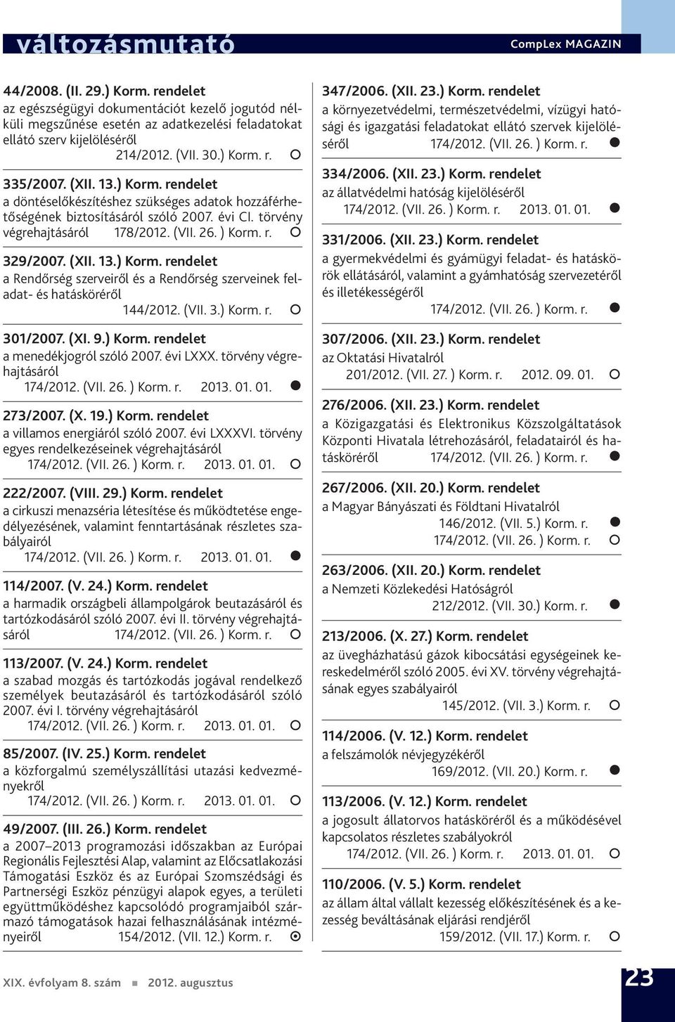 (VII. 3.) Korm. r. 301/2007. (XI. 9.) Korm. rendelet a menedékjogról szóló 2007. évi LXXX. törvény végrehajtásáról 273/2007. (X. 19.) Korm. rendelet a villamos energiáról szóló 2007. évi LXXXVI.