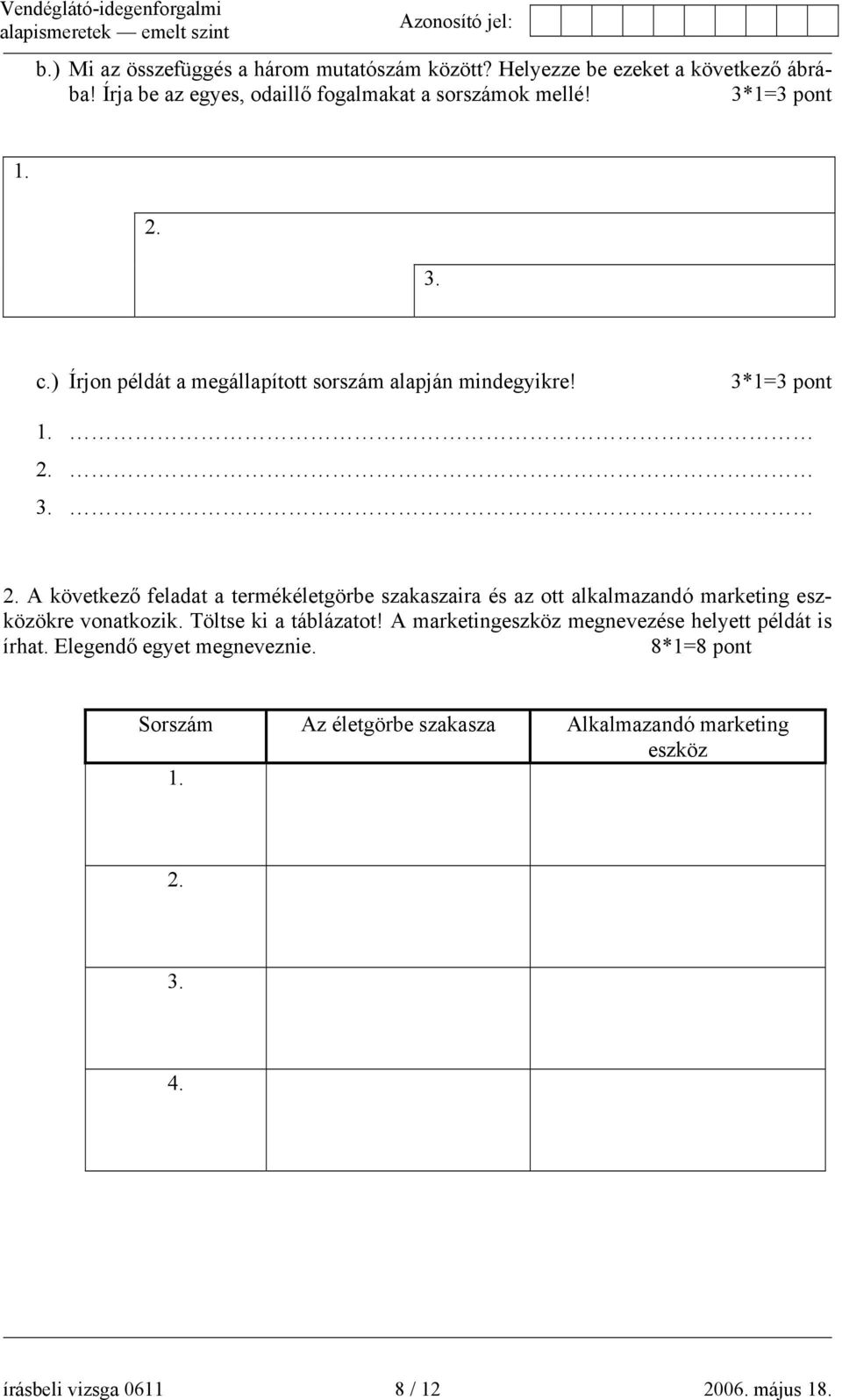 Töltse ki a táblázatot! A marketingeszköz megnevezése helyett példát is írhat. Elegendő egyet megneveznie.