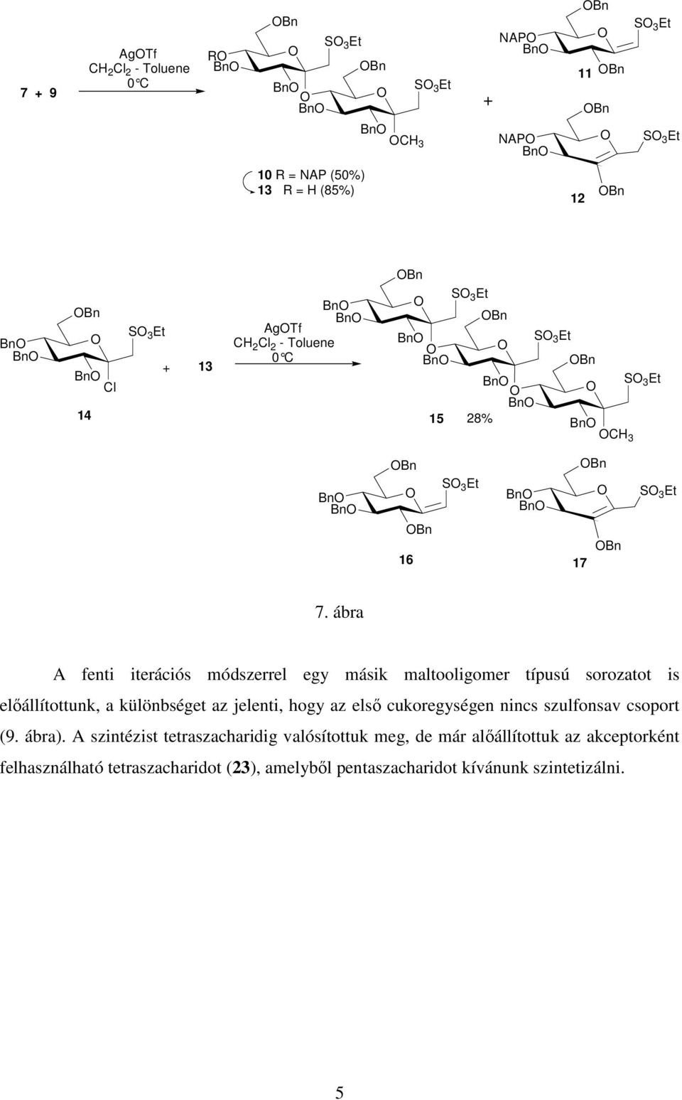 ábra A fenti iterációs módszerrel egy másik maltooligomer típusú sorozatot is előállítottunk, a különbséget az jelenti, hogy az első cukoregységen nincs szulfonsav