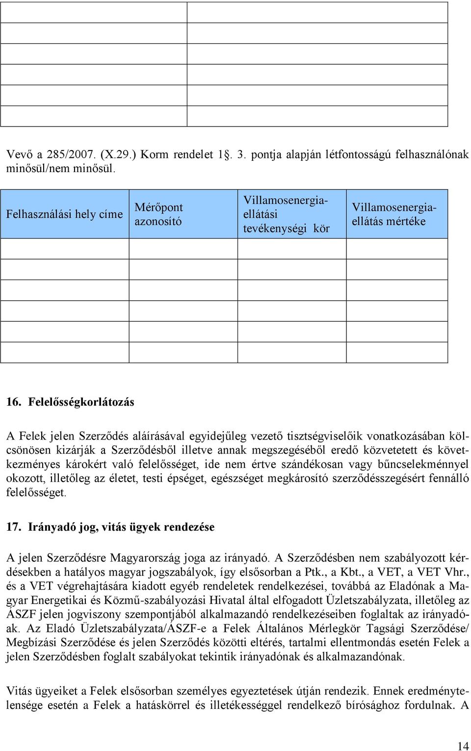 Felelősségkorlátozás A Felek jelen Szerződés aláírásával egyidejűleg vezető tisztségviselőik vonatkozásában kölcsönösen kizárják a Szerződésből illetve annak megszegéséből eredő közvetetett és