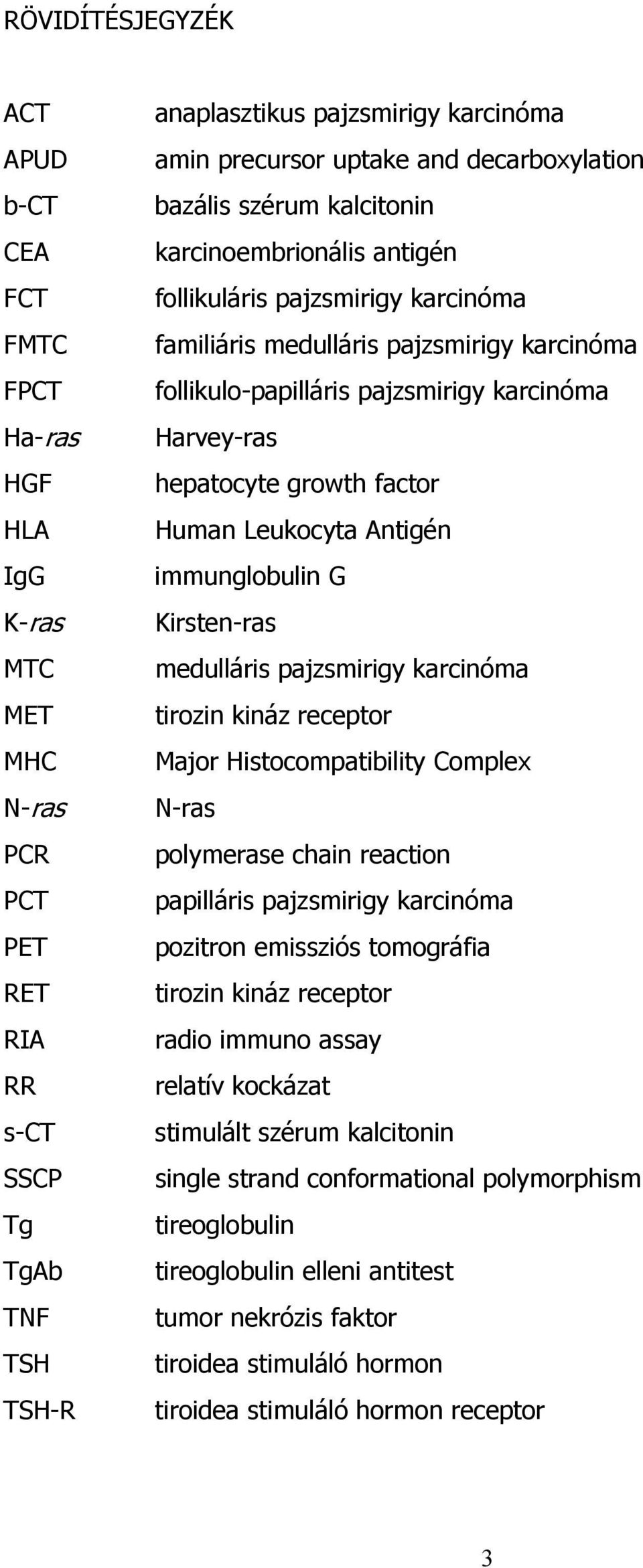 karcinóma Harvey-ras hepatocyte growth factor Human Leukocyta Antigén immunglobulin G Kirsten-ras medulláris pajzsmirigy karcinóma tirozin kináz receptor Major Histocompatibility Complex N-ras