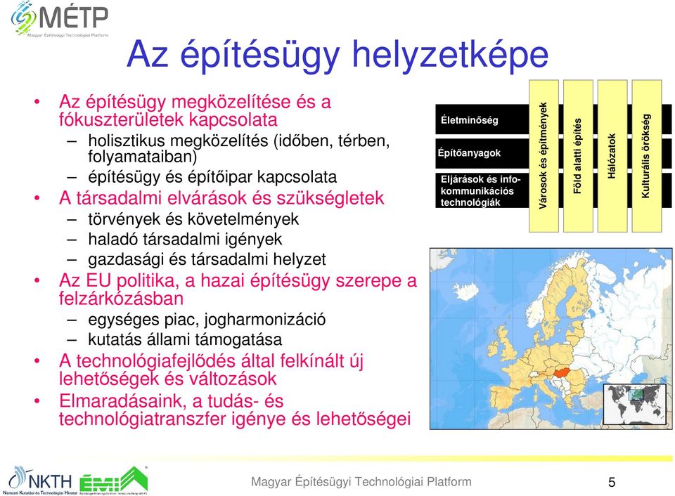 egységes piac, jogharmonizáció kutatás állami támogatása A technológiafejlıdés által felkínált új lehetıségek és változások Elmaradásaink, a tudás- és technológiatranszfer igénye és