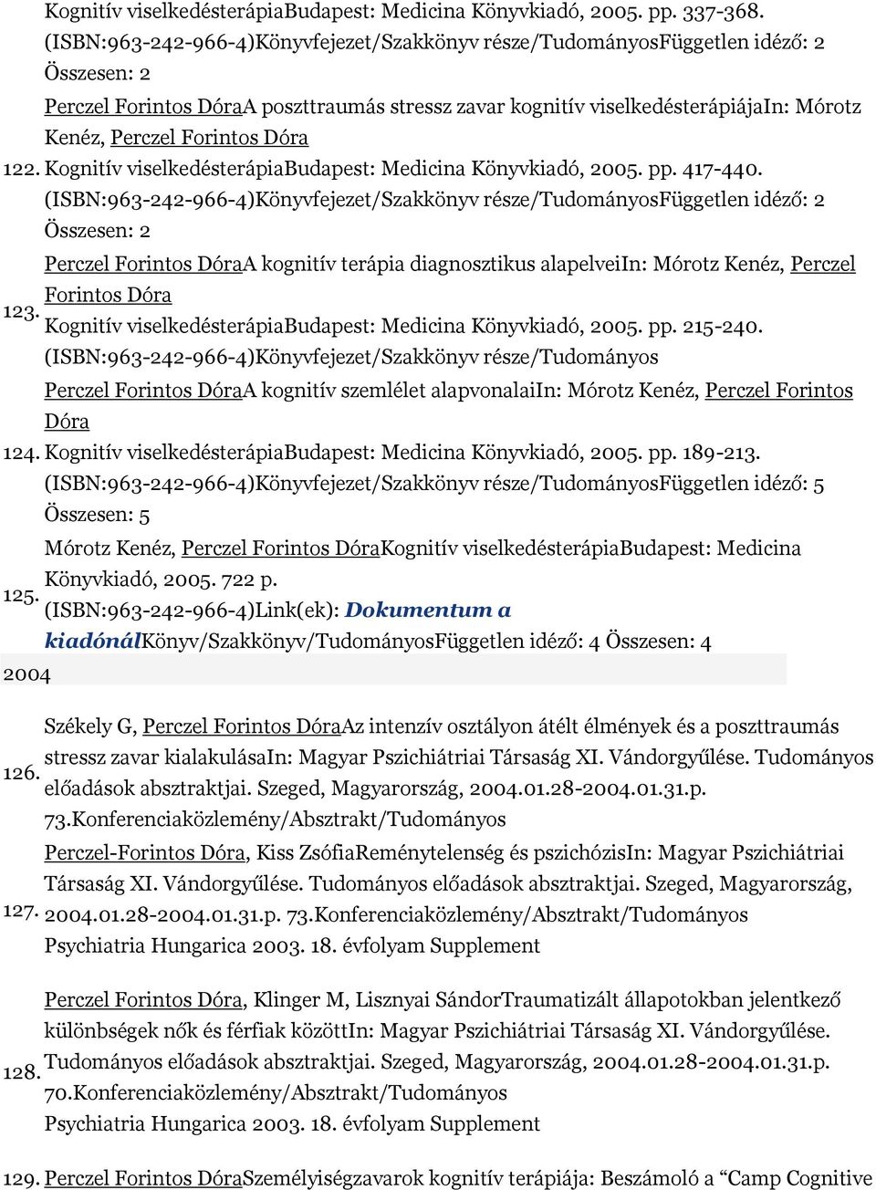 Forintos Dóra 122. Kognitív viselkedésterápiabudapest: Medicina Könyvkiadó, 2005. pp. 417-440.