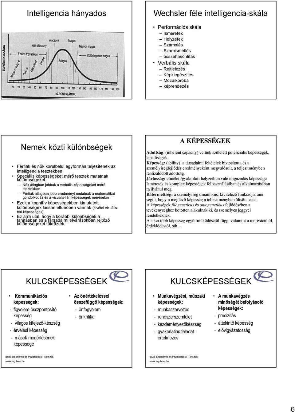 képességeket mérő tesztekben Férfiak átlagban jobb eredményt mutatnak a matematikai gondolkodás és a vizuális-téri képességek mérésekor Ezek a kognitív képességekben kimutatott különbségek lassan