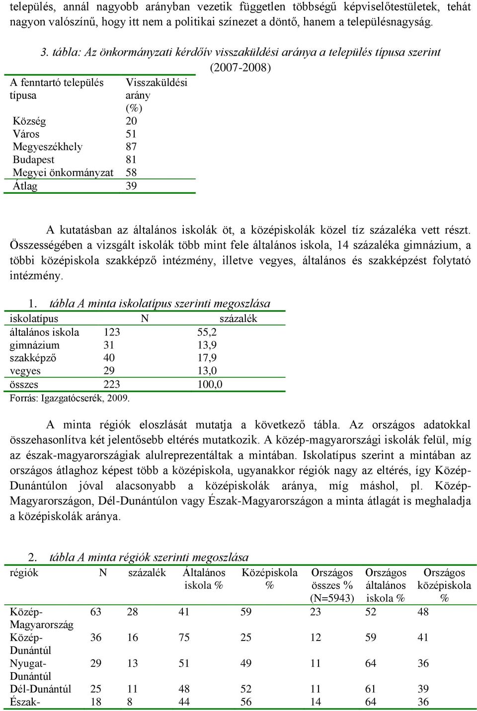 önkormányzat 58 Átlag 39 A kutatásban az általános iskolák öt, a középiskolák közel tíz százaléka vett részt.