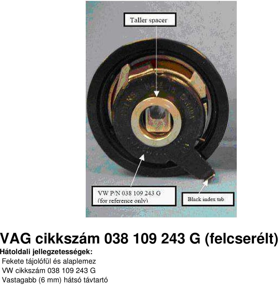 jellegzetességek: Fekete tájolófül és