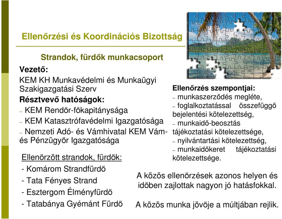 Gyémánt Fürdő Ellenőrzés szempontjai: munkaszerződés megléte, foglalkoztatással összefüggő bejelentési kötelezettség, munkaidő-beosztás tájékoztatási kötelezettsége,