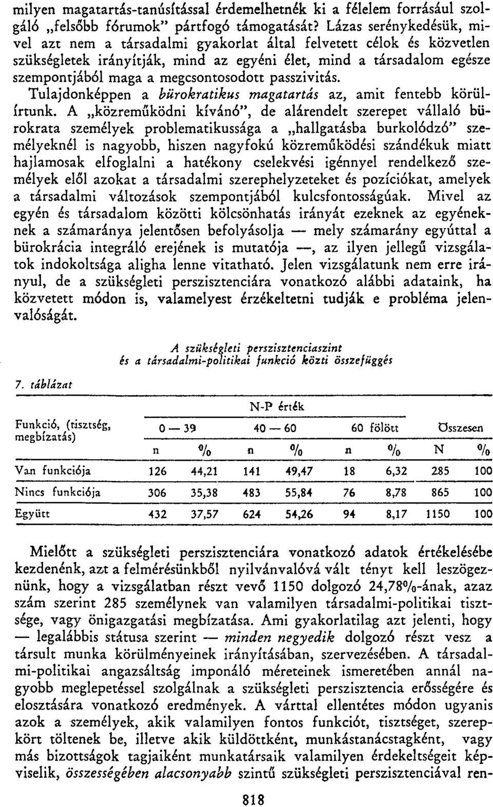 megcsontosodott passzivitás. Tulajdonképpen a bürokratikus magatartás az, amit fentebb körülírtunk.