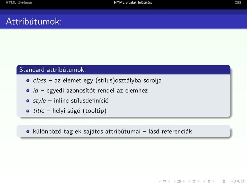 elemhez style inline stílusdefiníció title helyi súgó