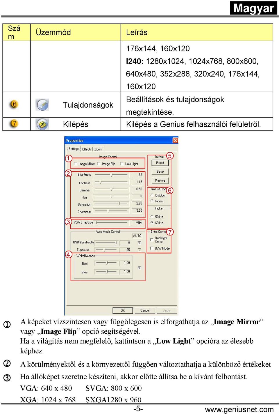 1 A képeket vízszintesen vagy függőlegesen is elforgathatja az Image Mirror vagy Image Flip opció segítségével.