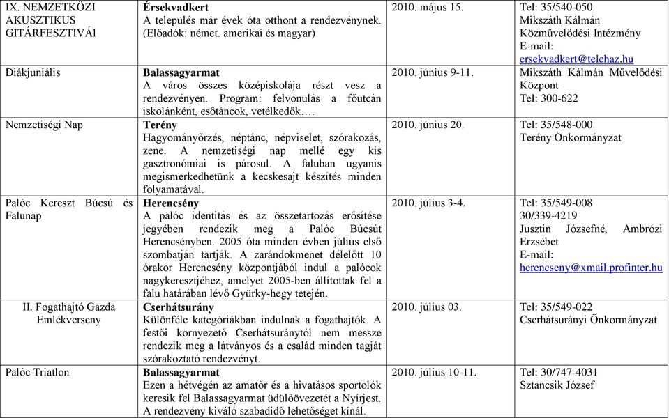 Terény Hagyományőrzés, néptánc, népviselet, szórakozás, zene. A nemzetiségi nap mellé egy kis gasztronómiai is párosul. A faluban ugyanis megismerkedhetünk a kecskesajt készítés minden folyamatával.