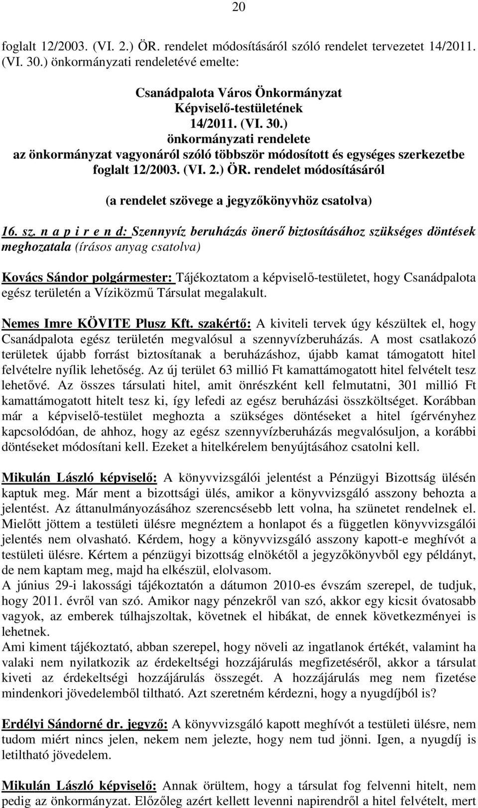 rendelet módosításáról (a rendelet szö