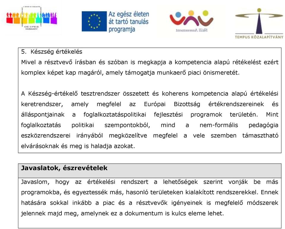 fejlesztési programok területén.