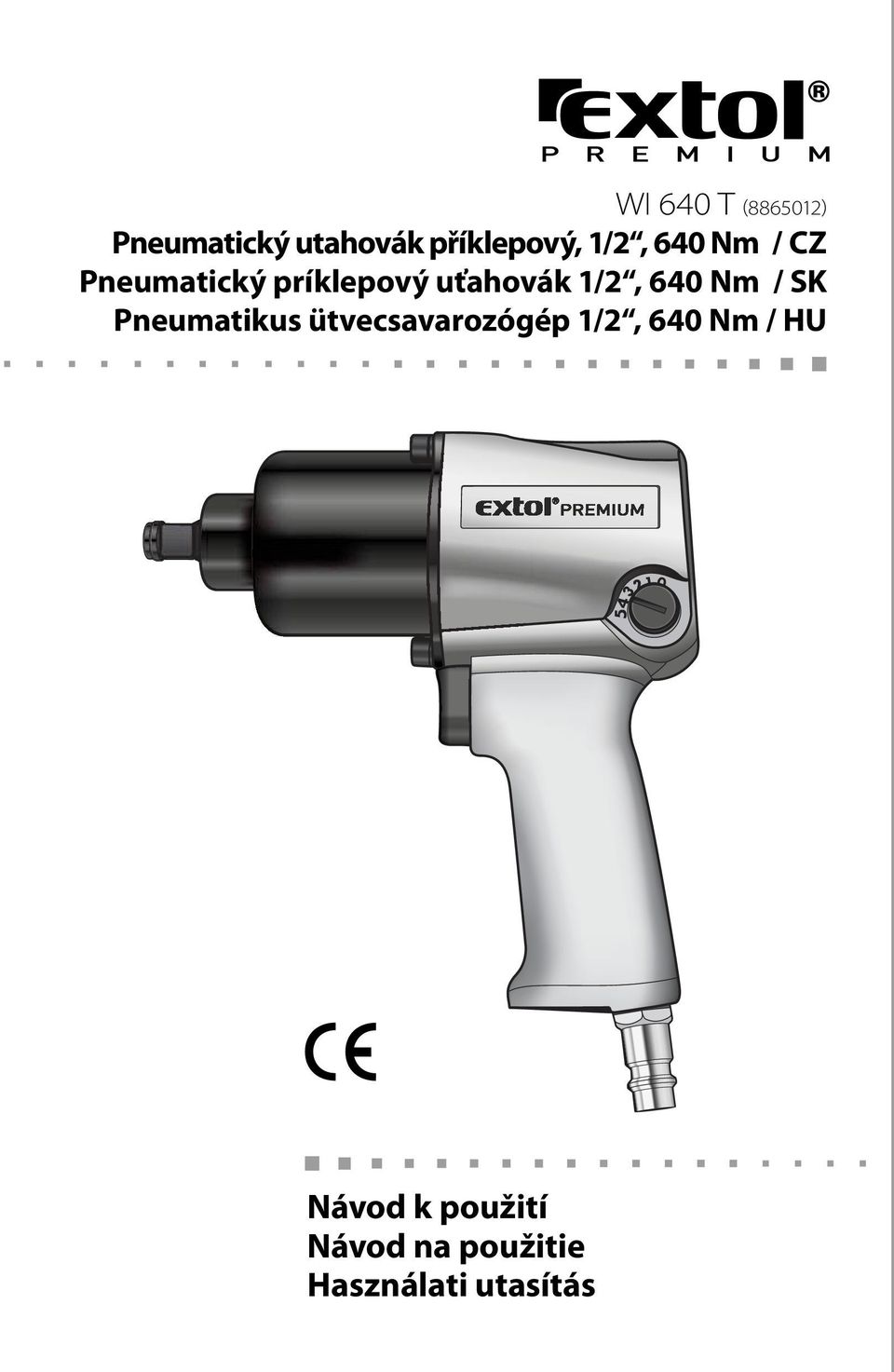 640 Nm / SK Pneumatikus ütvecsavarozógép 1/2, 640 Nm