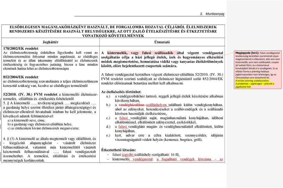 az élelmiszerek értékesítéséig és fogyasztóhoz jutásáig, hiszen a lánc minden elemének hatása lehet az élelmiszerbiztonságra 852/2004/EK rendelet az élelmiszerbiztonság szavatolására a teljes