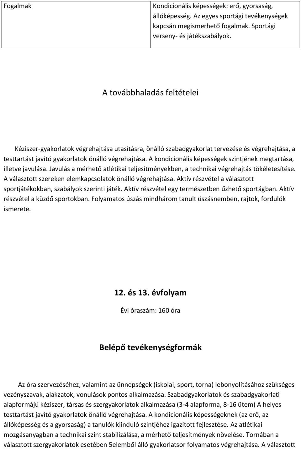 A kondicionális képességek szintjének megtartása, illetve javulása. Javulás a mérhető atlétikai teljesítményekben, a technikai végrehajtás tökéletesítése.