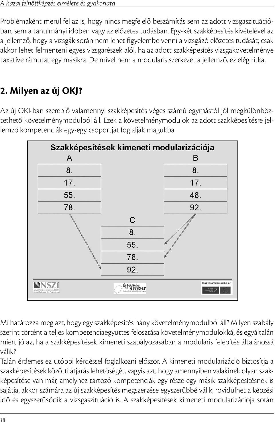 szakképesítés vizsgakövetelménye taxatíve rámutat egy másikra. De mivel nem a moduláris szerkezet a jellemző, ez elég ritka. 2. Milyen az új OKJ?