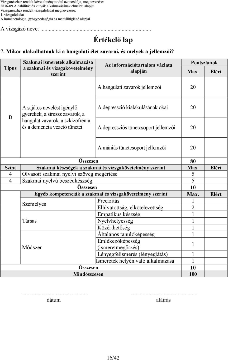 Elért A hangulati zavarok jellemzıi B A sajátos nevelést igénylı gyerekek, a stressz zavarok, a hangulat zavarok, a szkizofrénia és a demencia vezetı tünetei A depresszió kialakulásának okai A