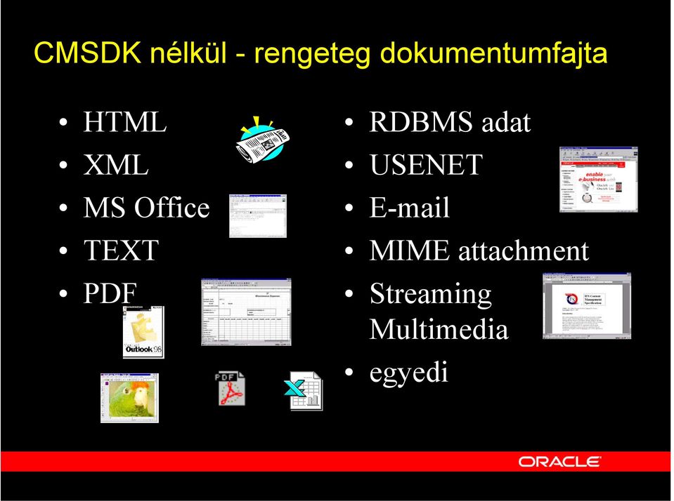 Office TEXT PDF RDBMS adat USENET