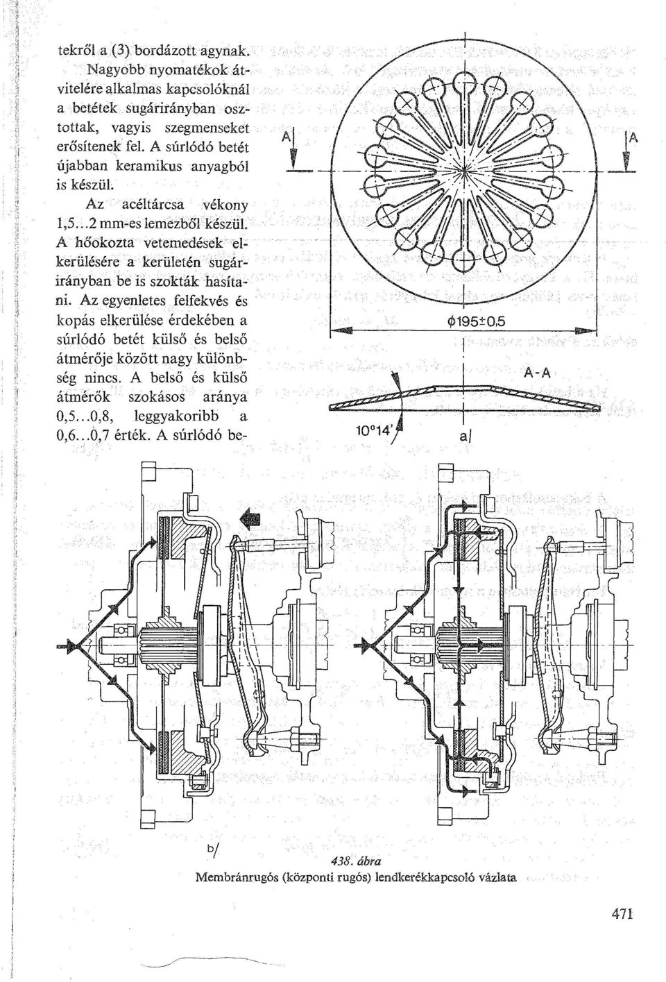 A hőokozta vetemedésék elkerülésére a kerületén sugárirányban be is szokták hasítani.