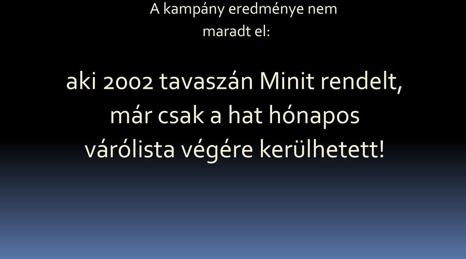 Minit rendelt, már csak a hat