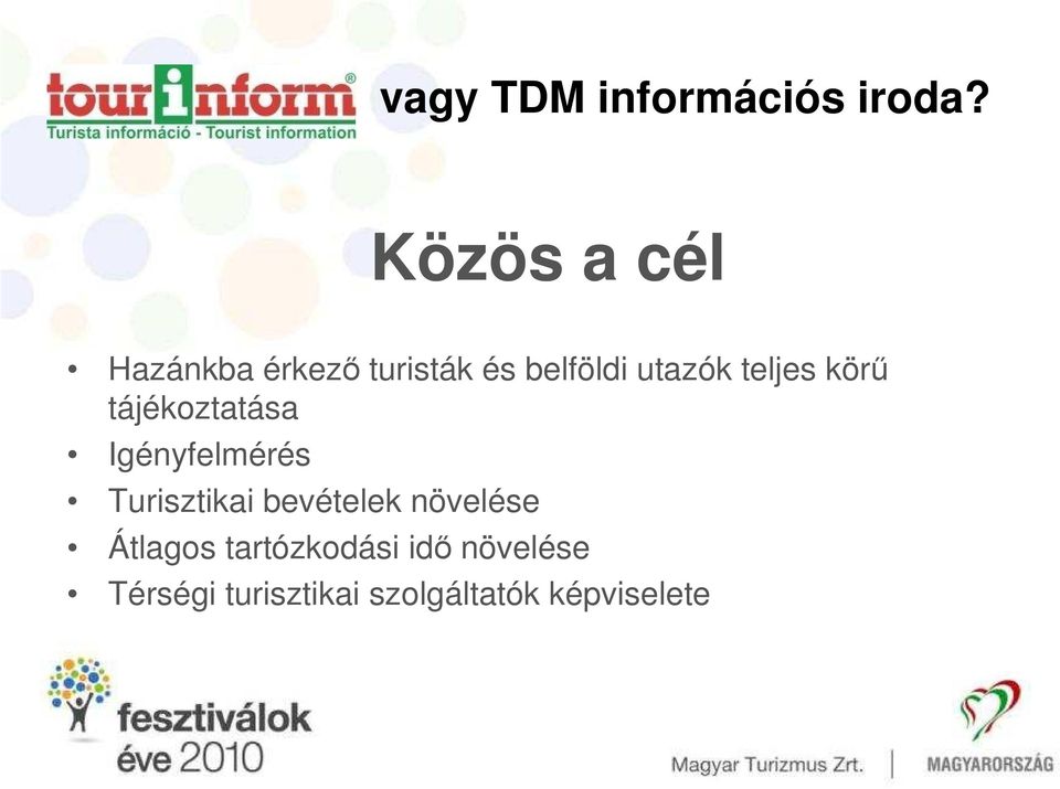 teljes körő tájékoztatása Igényfelmérés Turisztikai