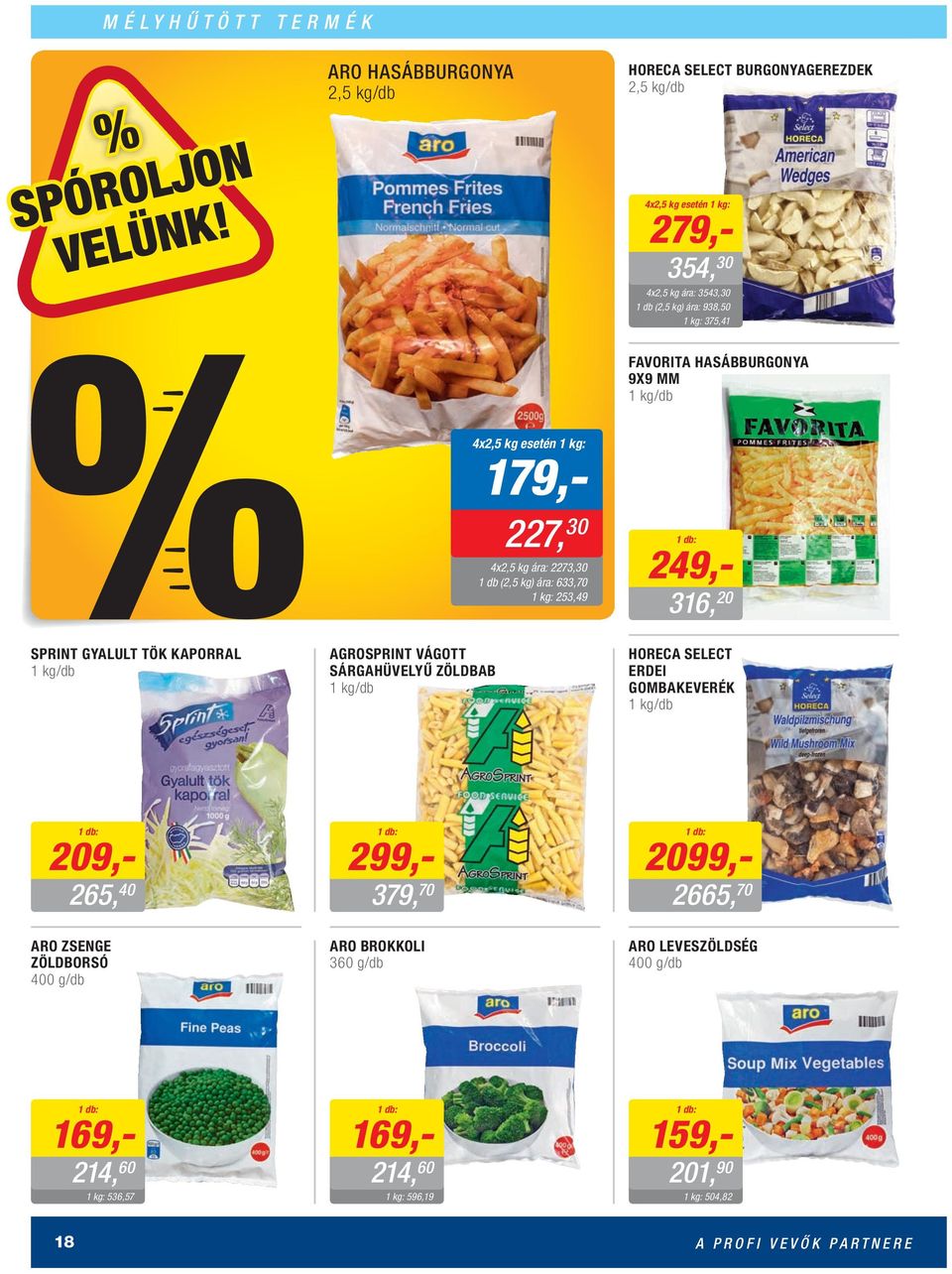 4x2,5 ára: 2273,30 1 db (2,5 ) ára: 633,70 253,49 249,- 316, 20 HORECA SELECT ERDEI GOMBAKEVERÉK 1 /db 209,- 265, 40 ARO ZSENGE ZÖLDBORSÓ 400 g/db 299,-
