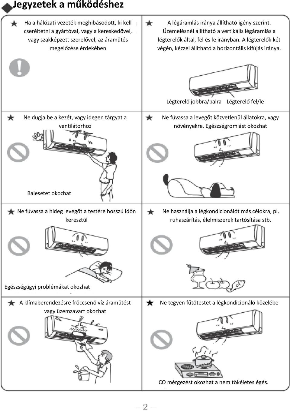 Légterelő jobbra/balra Légterelő fel/le Ne dugja be a kezét, vagy idegen tárgyat a ventilátorhoz Ne fúvassa a levegőt közvetlenül állatokra, vagy növényekre.