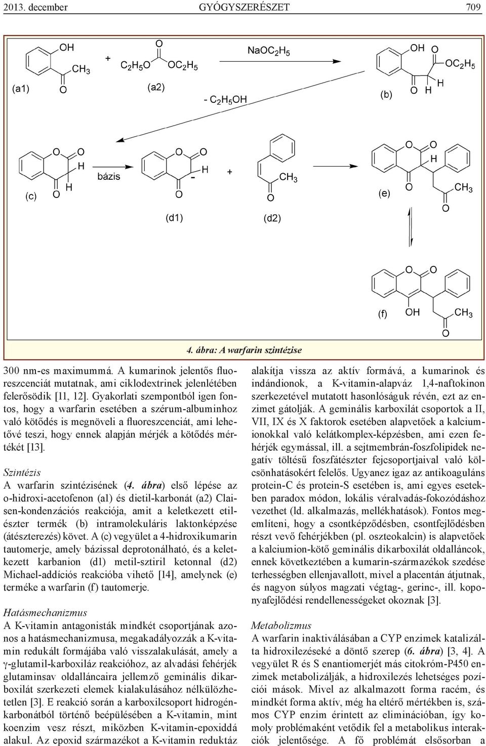 Szintézis A warfarin szintézisének (4.