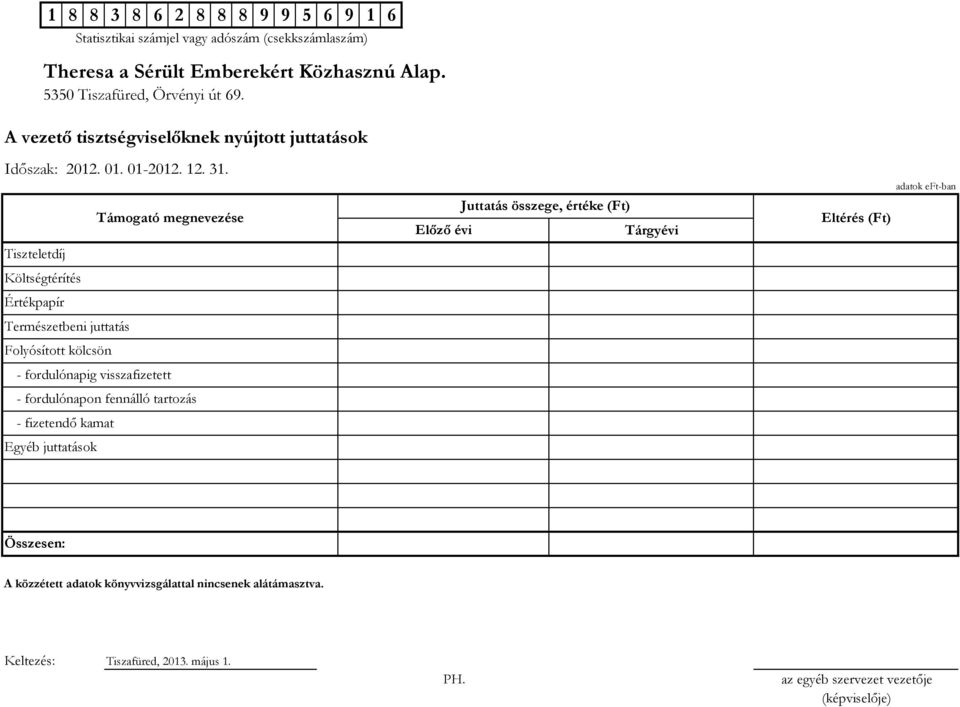 kölcsön - fordulónapig visszafizetett - fordulónapon fennálló tartozás -