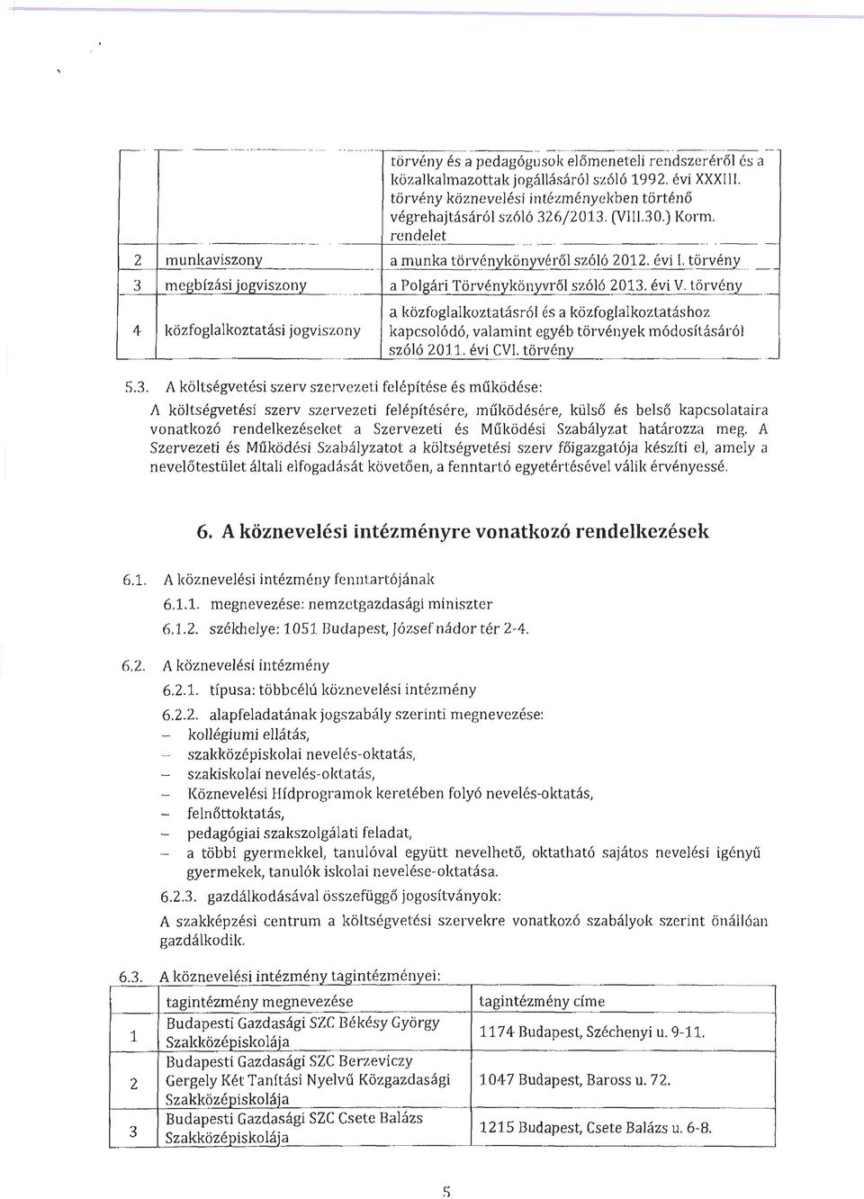 t:örvén_y a közfoglalkoztatásról és a közfoglalkoztatáshoz 4 közfoglalkoztatási jogviszony kapcsolódó, valamint egyéb törvények módosításáról szóló 2011. évi CVI. törvénx: 5.