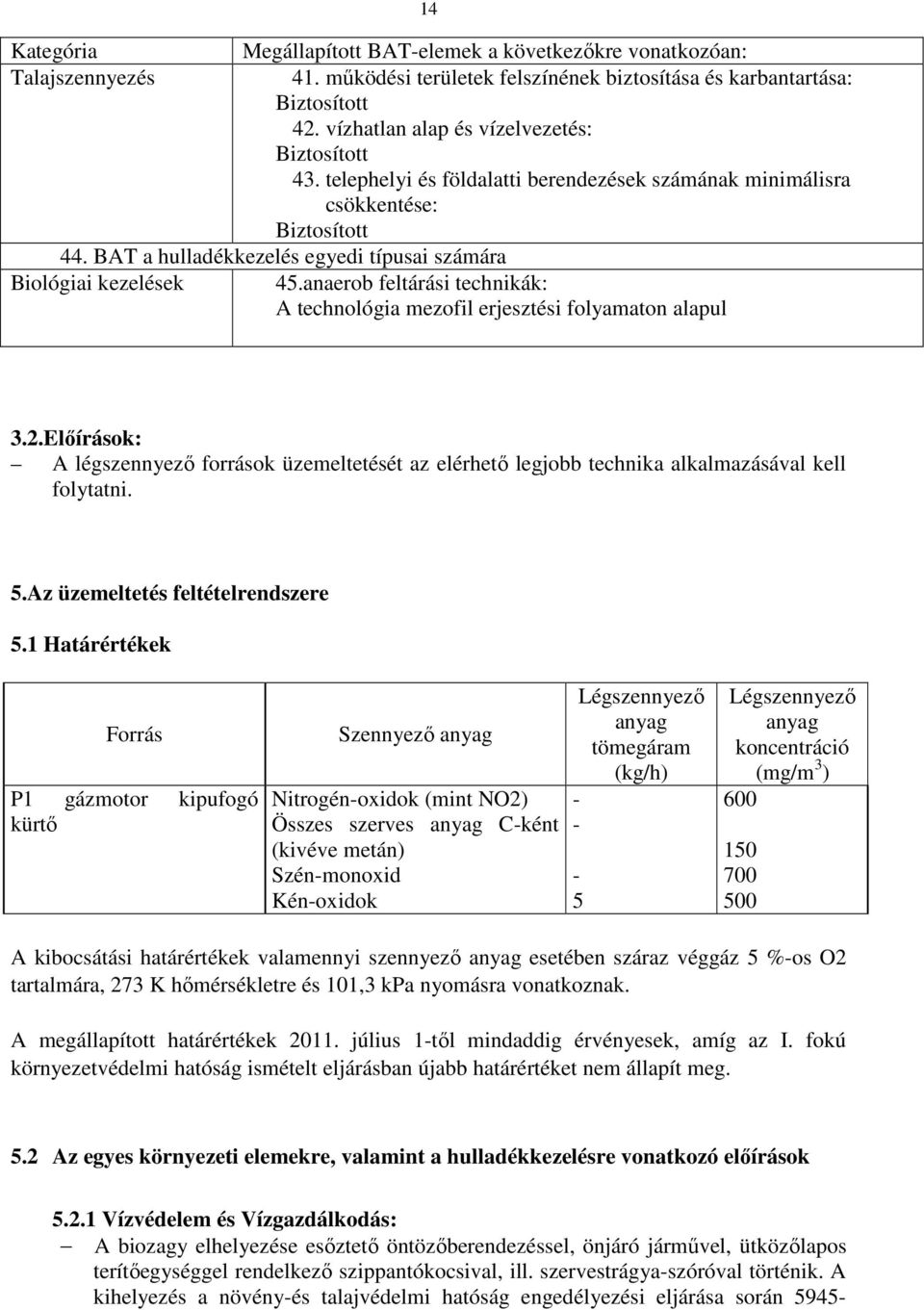 BAT a hulladékkezelés egyedi típusai számára Biológiai kezelések 45.anaerob feltárási technikák: A technológia mezofil erjesztési folyamaton alapul 3.2.